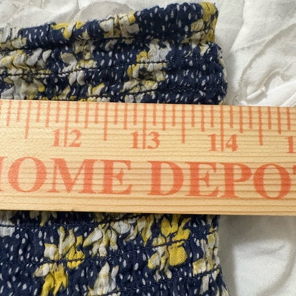 J. Jill Blue and Butter Yellow Floral Mini Double Layered Cotton Mini Skirt - Picture 10 of 11